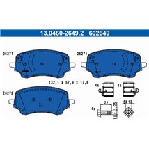 Set placute frana Fata  cu suruburi de ghidare a etrierului de frana. FORD PUMA 1.0-1.5D 09.19- - ATE-13.0460-2649.2