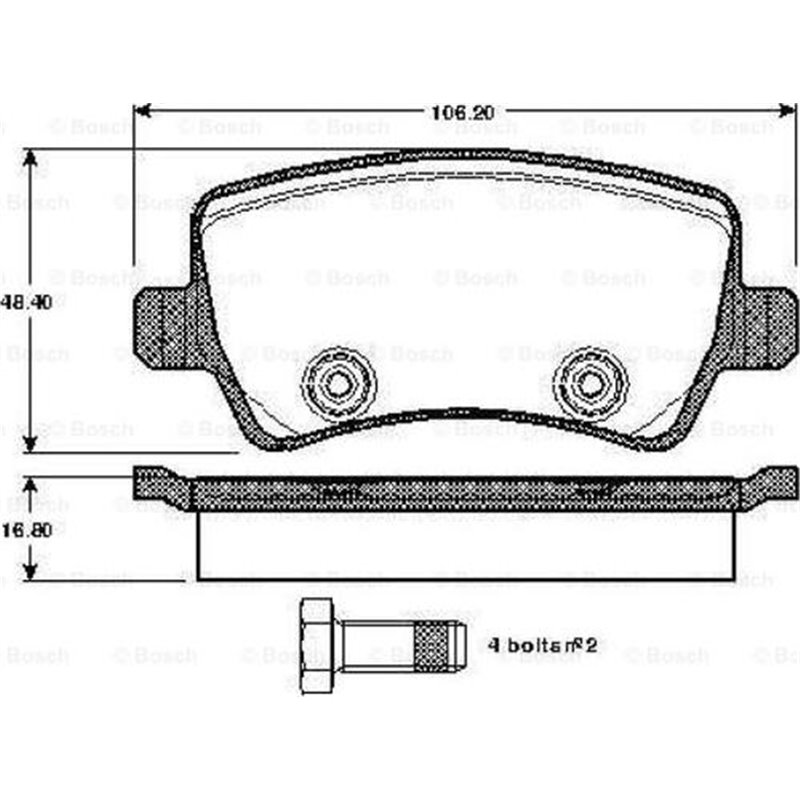 Set placute frana Spate  cu suruburi de ghidare a etrierului de frana. VOLVO S60 II. S80 II. V60 I. V70 III. V70 III-KOMBI. XC70