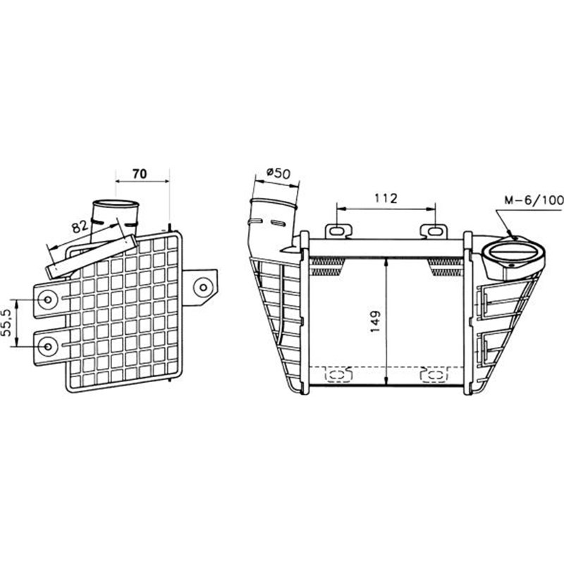 1H0.145.805 B intercooler VW GOLF III 1.9 TDI 90 CP 1896 1Z-AHU-ALE Klima-- 09-93 08-97 - NRF-30023