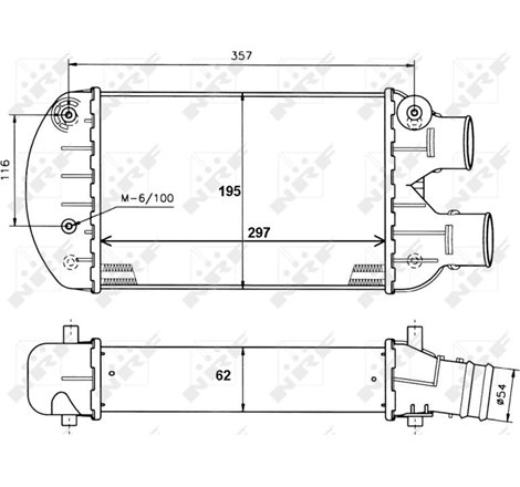 Supply air cooler FIAT BRAVA. BRAVO I. MAREA. MULTIPLA 1.9D-2.4D 03.96-06.10 - NRF-30122A