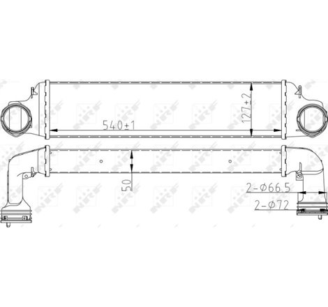Supply air cooler BMW 3 E46. X3 E83 2.0D-3.0D 09.01-12.07 - NRF-30165A