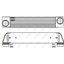 Supply air cooler BMW 5 E60. 5 E61 2.0D-2.5D-3.0D 09.02-05.10 - NRF-30317