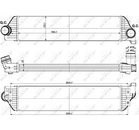 Supply air cooler OPEL MOVANO B. RENAULT MASTER III 2.3D-Electric 02.10- - NRF-30358
