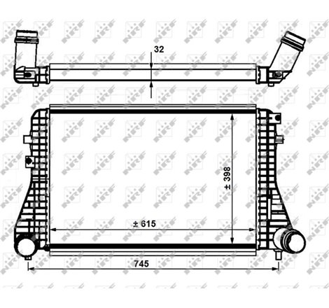 Supply air cooler VW BEETLE. GOLF VI. JETTA III. JETTA IV 2.0D 08.05-12.17 - NRF-30915