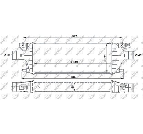 Supply air cooler FIAT SEDICI. SUZUKI SX4 2.0D 06.06- - NRF-30927