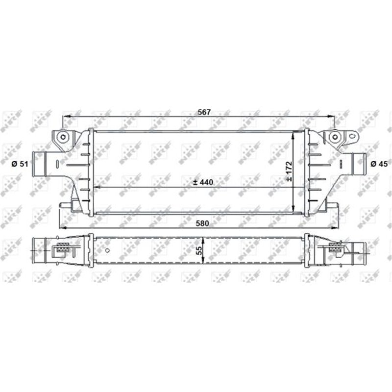 Supply air cooler FIAT SEDICI. SUZUKI SX4 2.0D 06.06- - NRF-30927