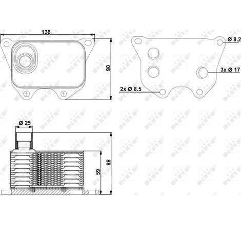 Oil cooler AUDI A3. A4 ALLROAD B8. A4 B8. A5. A6 C7. A8 D4. Q3. Q5. TT. SEAT ALHAMBRA. ALTEA. ALTEA XL. EXEO. EXEO ST. LEON. TOL