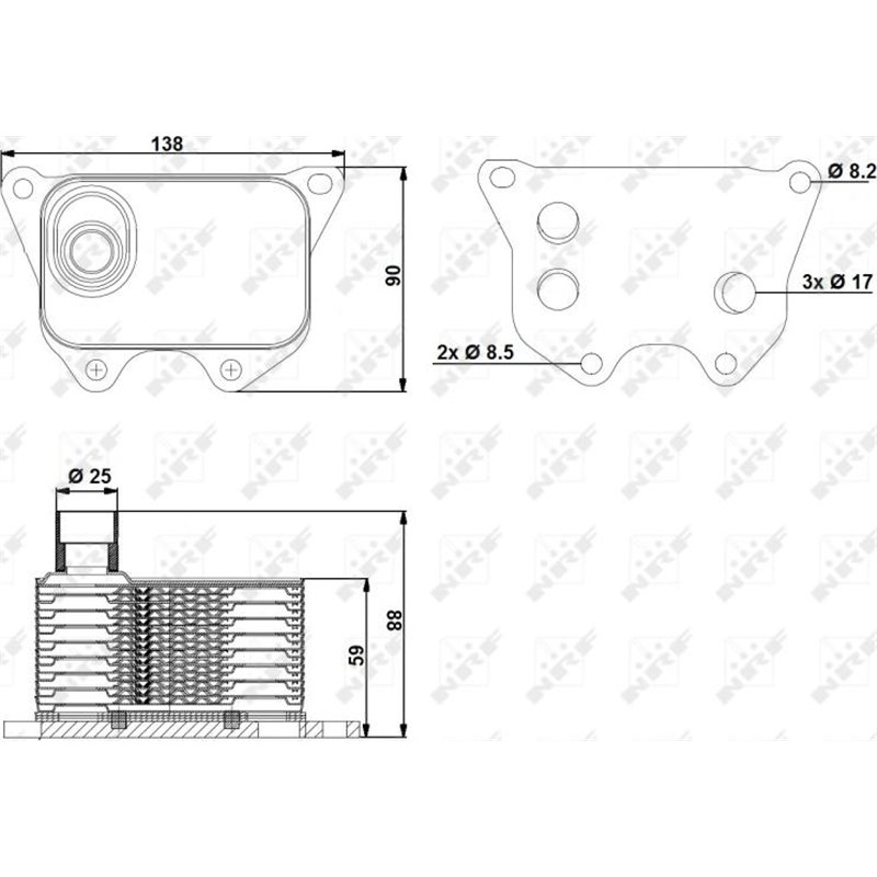 Oil cooler AUDI A3. A4 ALLROAD B8. A4 B8. A5. A6 C7. A8 D4. Q3. Q5. TT. SEAT ALHAMBRA. ALTEA. ALTEA XL. EXEO. EXEO ST. LEON. TOL