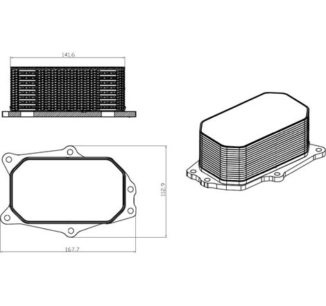 Oil radiator CADILLAC BLS. SRX. OPEL INSIGNIA A. SIGNUM. VECTRA C. VECTRA C GTS. SAAB 9-3. 9-5 2.8 03.05- - NRF-31825