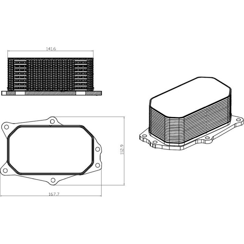 Oil radiator CADILLAC BLS. SRX. OPEL INSIGNIA A. SIGNUM. VECTRA C. VECTRA C GTS. SAAB 9-3. 9-5 2.8 03.05- - NRF-31825