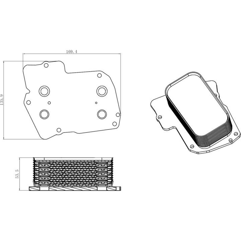 Oil radiator with seal CHRYSLER GRAND VOYAGER V. VOYAGER V. LANCIA VOYAGER 2.8D 10.07- - NRF-31826