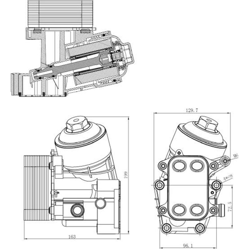 Oil radiator SEAT IBIZA IV. IBIZA IV SC. IBIZA IV ST. IBIZA IV-HATCHBACK. SKODA FABIA II. ROOMSTER. ROOMSTER PRAKTIK. VW POLO. P