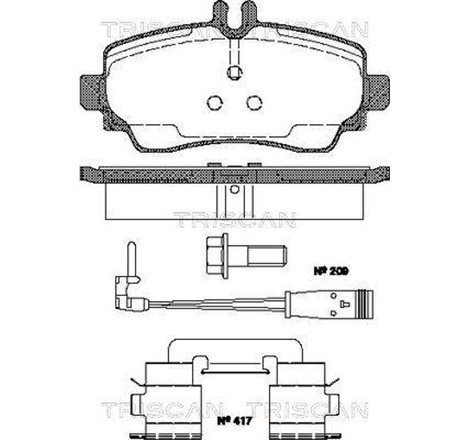 Set placute frana Fata MERCEDES VANEO 414 1.6-1.7D-1.9 02.02-07.05 - ATE-13.0460-2828.2