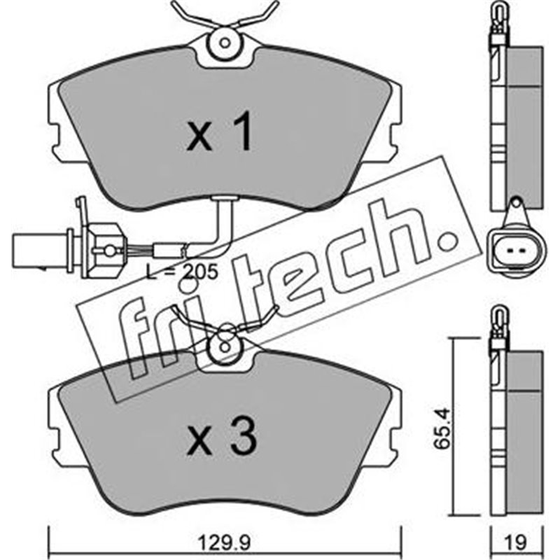 Set placute frana Fata cu suruburi de ghidare a etrierului de frana. VW TRANSPORTER T4 1.9D-2.8 07.90-06.03 - ATE-13.0460-2838.2