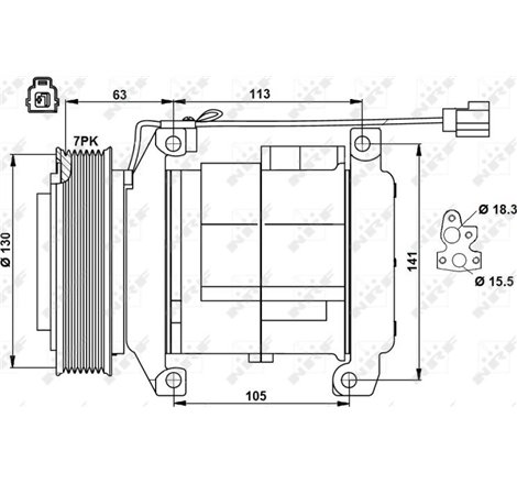 Compresor AC HONDA ACCORD VII 2.0-2.4 02.03-05.08 - NRF-32881