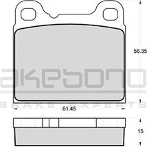 Set placute frana Spate . VOLVO 850. BMW 5 E12. FERRARI TESTAROSSA. MASERATI BITURBO SPYDER. OPEL KADETT C. REKORD D 1.0-5.0 08.