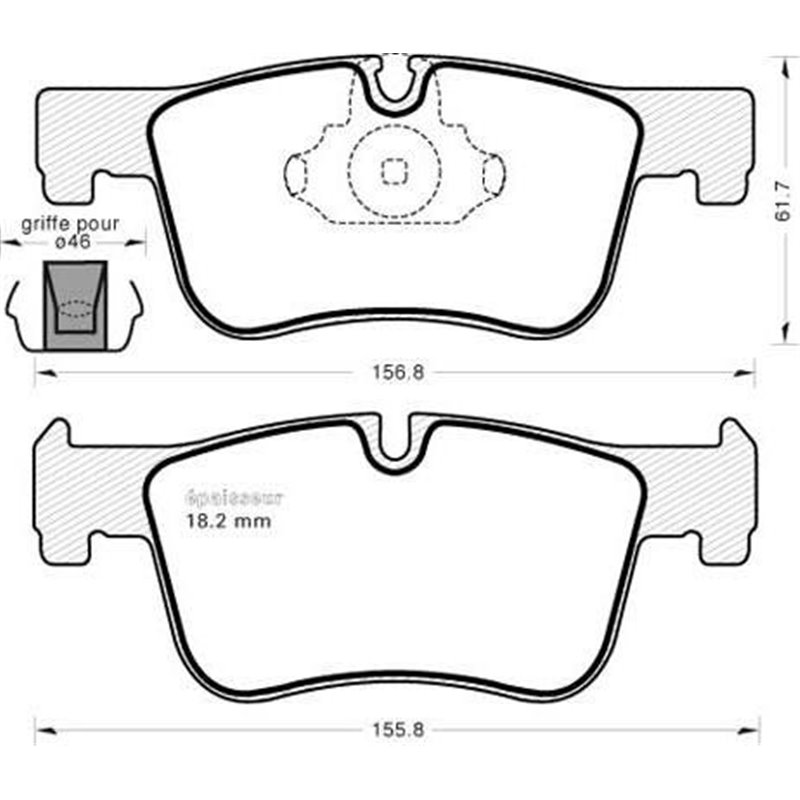 Set placute frana Fata BMW 1 F20. 1 F21. 3 F30. F80. 3 F31. 3 G20. G80. G28. 3 G21. G81. 3 GRAN TURISMO F34. 4 F32. F82. 4 F33. 