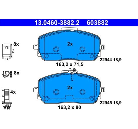 Set placute frana Fata MERCEDES A V177. A W177. B SPORTS TOURER W247. CLA C118. CLA SHOOTING BRAKE X118. EQA H243. EQB X243. G W