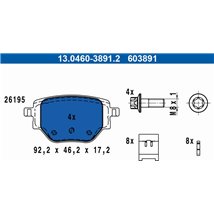 Set placute frana Spate CITROEN C4 III. C4 X. OPEL CORSA F. CORSA F-HATCHBACK. PEUGEOT 2008 II. 208 II 1.2-Electric 06.19- - ATE