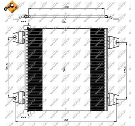 Condensator A-C 540x490x16 DAF XF 105. XF 95 01.02- - NRF-35757