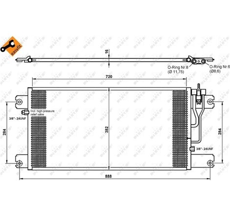 Condensator A-C 712x380x16 SCANIA P I. P.G.R.T. R I. T 01.03- - NRF-35762