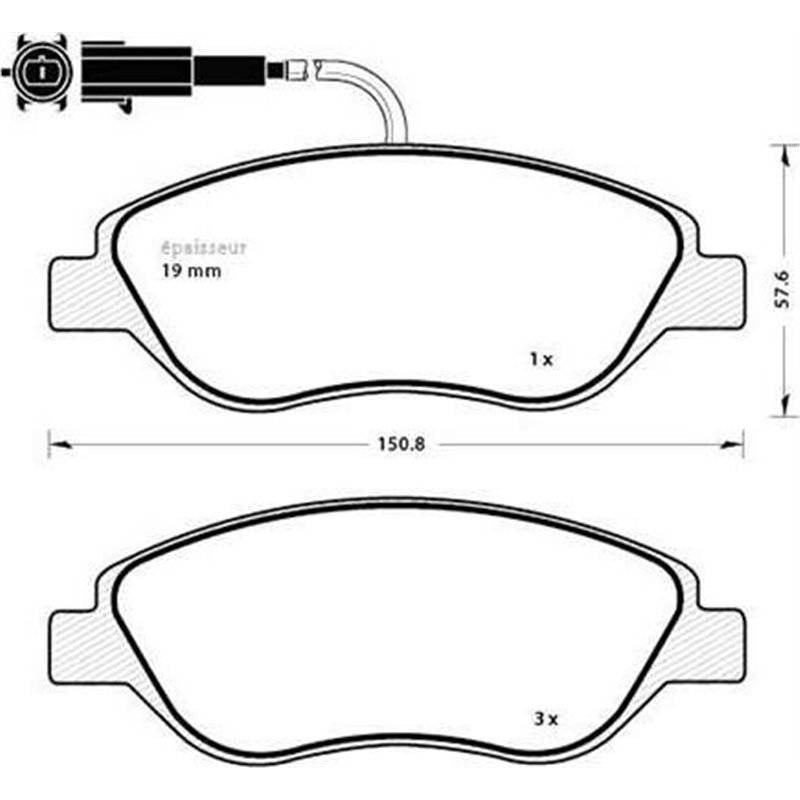 Set placute frana Fata cu suruburi de ghidare a etrierului de frana. ALFA ROMEO 147. 156. MITO. FIAT BRAVO II. STILO. LANCIA DEL