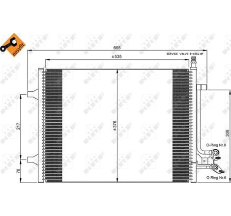 Condensator AC FORD FIESTA V. FUSION 1.6D 11.04-12.12 - NRF-35904