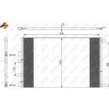 Condensator AC RENAULT GRAND SCENIC II. MEGANE II. SCENIC II 1.9D-2.0D 11.02- - NRF-35913