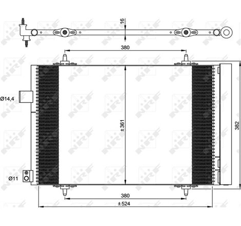 Condensator AC CITROEN C5 III. PEUGEOT 407. 407-KOMBI. 508 I. 508 II. 508-KOMBI 2.0D-2.0DH 02.08- - NRF-35946