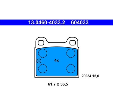 Set placute frana Fata-Spate VOLVO 850. AUDI 100 C2. BMW 1502-2002 E10. 5 E12. FERRARI TESTAROSSA. MASERATI BITURBO. BITURBO SPY