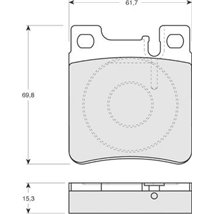 Set placute frana Spate MERCEDES 124 W124. C CL203. C T-MODEL S202. C T-MODEL S203. C W202. C W203. CLK A208. CLK A209. CLK C208