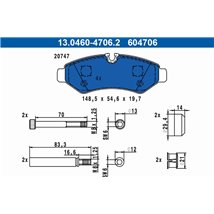 Set placute frana,frana disc - ATE-13.0460-4706.2