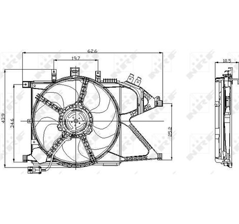 Ventilator radiator cu carcasa OPEL COMBO TOUR. COMBO-MINIVAN. CORSA C. CORSA C-HATCHBACK 1.0-1.8 09.00- - NRF-47012