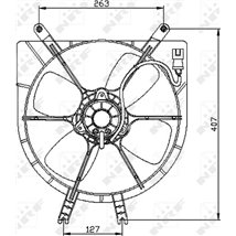 Ventilator radiator cu carcasa HONDA CIVIC V. CIVIC VI 1.4-1.5-1.6 10.91-02.01 - NRF-47042