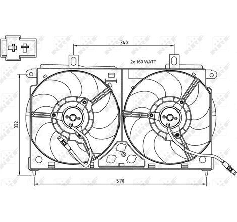 Ventilator radiator CITROEN SAXO. PEUGEOT 106 II. 106 II-HATCHBACK 1.0-1.6 02.96-07.04 - NRF-47048
