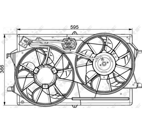 Ventilator radiator cu carcasa FORD FOCUS I. FOCUS I-KOMBI 1.4-2.0 08.98-03.05 - NRF-47061