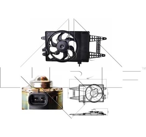 Ventilator radiator cu carcasa FIAT IDEA. PUNTO. PUNTO-HATCHBACK. LANCIA MUSA. YPSILON 1.2-1.4LPG 09.99- - NRF-47243