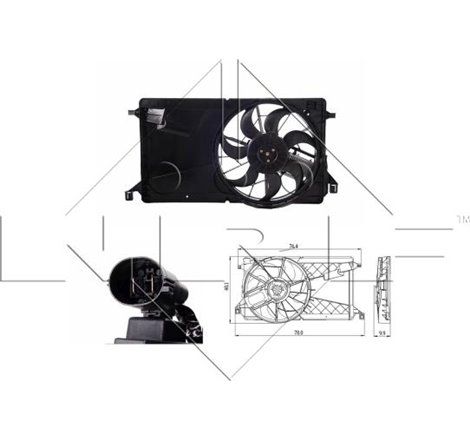 Ventilator radiator cu carcasa MAZDA 3 1.6D-2.0 10.03-12.09 - NRF-47291