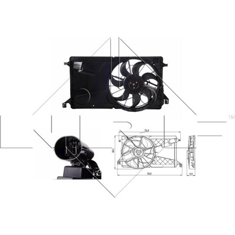 Ventilator radiator cu carcasa MAZDA 3 1.6D-2.0 10.03-12.09 - NRF-47291