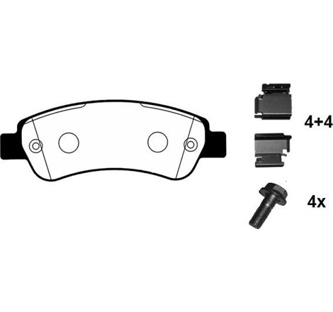 Set placute frana Spate  cu suruburi de ghidare a etrierului de frana. CITROEN JUMPER II. FIAT DUCATO. PEUGEOT BOXER 2.0D-Electr