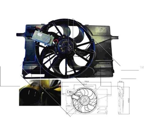 Ventilator radiator cu carcasa VOLVO C30. C70 II. S40 II. V50 2.0D-2.5 12.03-06.13 - NRF-47412