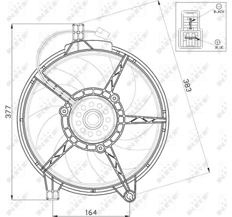Ventilator radiator MERCEDES V 638-2. VITO W638 2.2D-2.3-2.3D 02.96-07.03 - NRF-47445