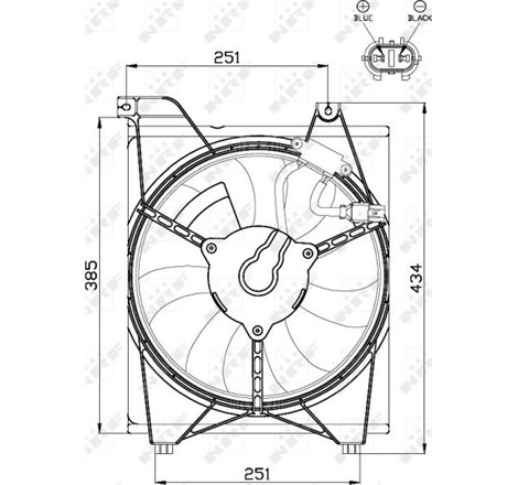 Ventilator radiator cu carcasa KIA RIO II 1.4-1.6 03.05-12.11 - NRF-47515
