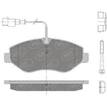 Set placute frana Fata  cu suruburi de ghidare a etrierului de frana. IVECO DAILY III. DAILY IV. DAILY V. DAILY VI 2.3D-Electric
