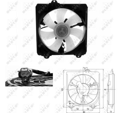 Ventilator radiator Stanga cu carcasa TOYOTA RAV 4 II 2.0D 05.01-11.05 - NRF-47695