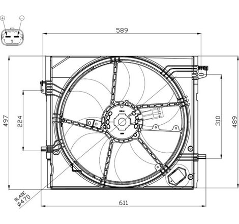 Ventilator radiator cu carcasa NISSAN QASHQAI II. RENAULT KADJAR 1.2-1.3 11.13- - NRF-47897