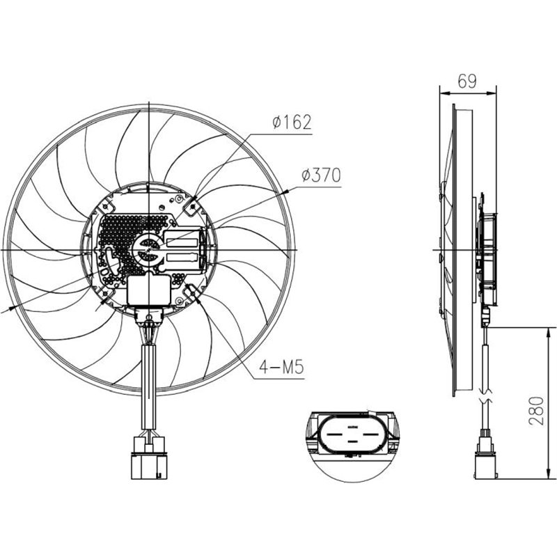 Ventilator AUDI A6 C7. A7. A8 D4 2.0-6.3 11.09-09.18 - NRF-47930