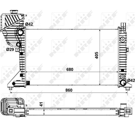 Radiator motor Automat MERCEDES SPRINTER 2-T B901. B902. SPRINTER 3-T B903. SPRINTER 4-T B904. SPRINTER 5-T B905 2.1D-2.7D -05.0