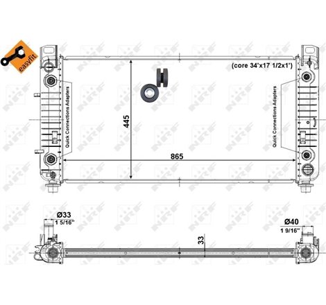 Radiator motor cu elemente potrivite usor CADILLAC ESCALADE. CHEVROLET AVALANCHE. AVALANCHE 1500. SILVERADO 2500. TAHOE. HUMMER 