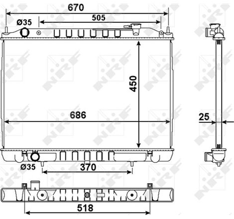Radiator motor NISSAN NAVARA. PICK UP 2.5D - NRF-58418